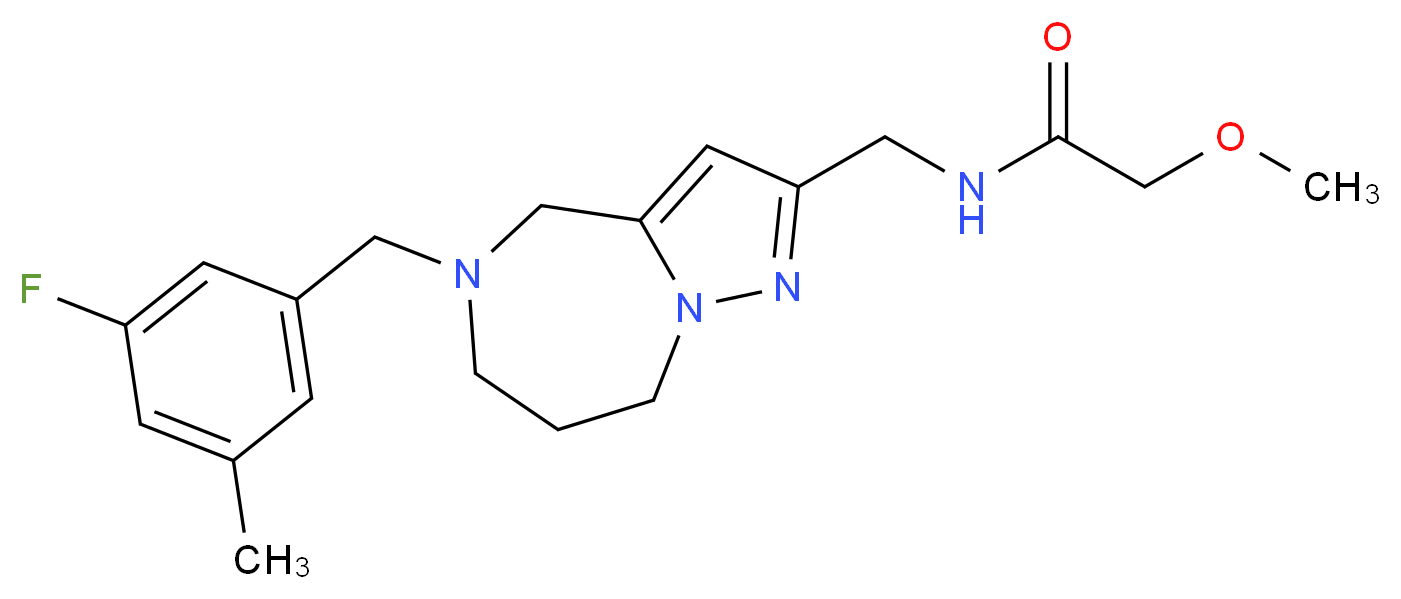 N-{[5-(3-fluoro-5-methylbenzyl)-5,6,7,8-tetrahydro-4H-pyrazolo[1,5-a][1,4]diazepin-2-yl]methyl}-2-methoxyacetamide_Molecular_structure_CAS_)