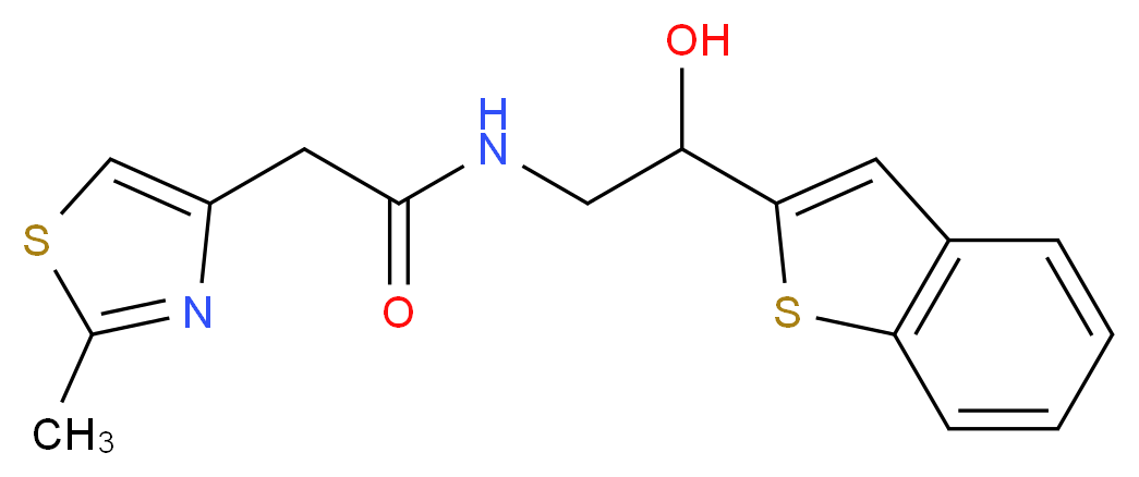 N-[2-(1-benzothien-2-yl)-2-hydroxyethyl]-2-(2-methyl-1,3-thiazol-4-yl)acetamide_Molecular_structure_CAS_)