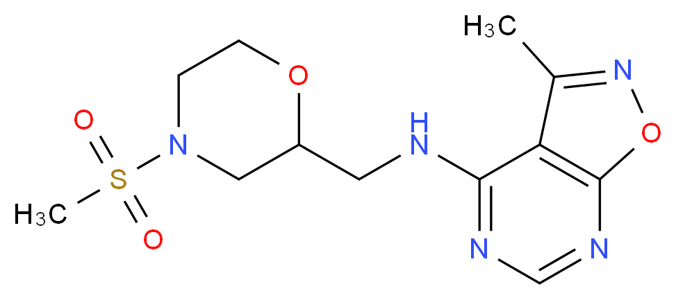 3-methyl-N-{[4-(methylsulfonyl)morpholin-2-yl]methyl}isoxazolo[5,4-d]pyrimidin-4-amine_Molecular_structure_CAS_)