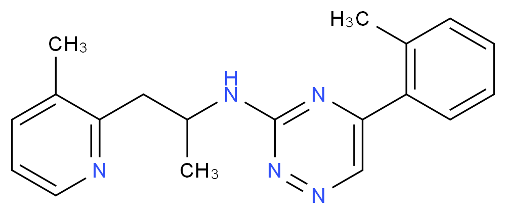N-[1-methyl-2-(3-methyl-2-pyridinyl)ethyl]-5-(2-methylphenyl)-1,2,4-triazin-3-amine_Molecular_structure_CAS_)