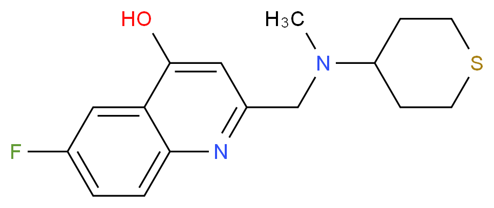 6-fluoro-2-{[methyl(tetrahydro-2H-thiopyran-4-yl)amino]methyl}quinolin-4-ol_Molecular_structure_CAS_)