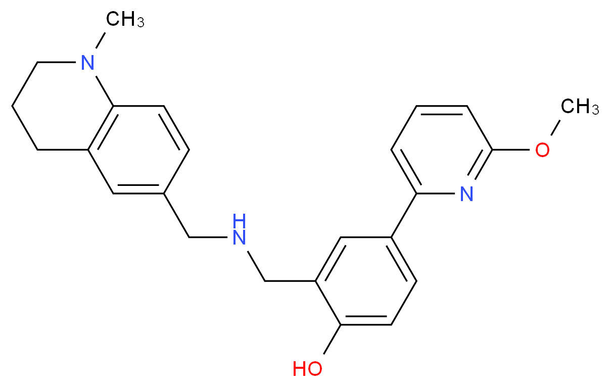 4-(6-methoxy-2-pyridinyl)-2-({[(1-methyl-1,2,3,4-tetrahydro-6-quinolinyl)methyl]amino}methyl)phenol_Molecular_structure_CAS_)
