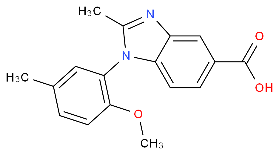 1-(2-Methoxy-5-methylphenyl)-2-methyl-1H-benzimidazole-5-carboxylic acid_Molecular_structure_CAS_)