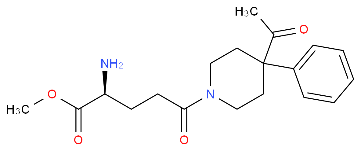 methyl (2S)-5-(4-acetyl-4-phenyl-1-piperidinyl)-2-amino-5-oxopentanoate_Molecular_structure_CAS_)