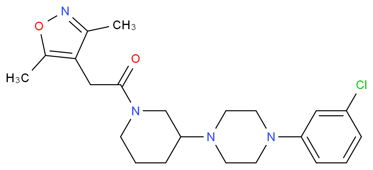 1-(3-chlorophenyl)-4-{1-[(3,5-dimethyl-4-isoxazolyl)acetyl]-3-piperidinyl}piperazine_Molecular_structure_CAS_)
