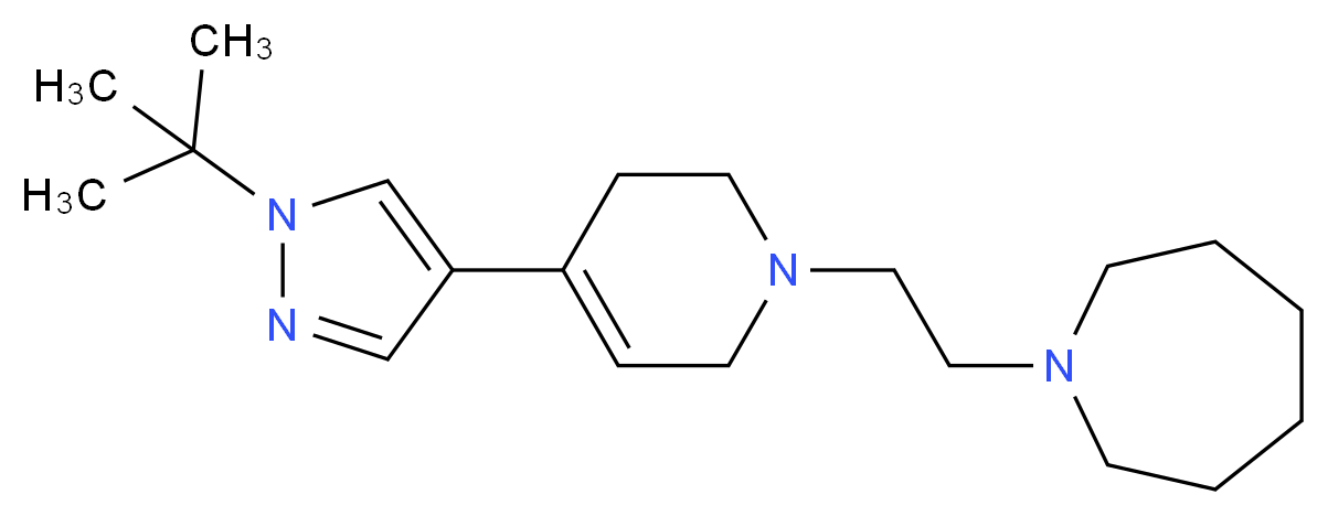 1-{2-[4-(1-tert-butyl-1H-pyrazol-4-yl)-3,6-dihydropyridin-1(2H)-yl]ethyl}azepane_Molecular_structure_CAS_)