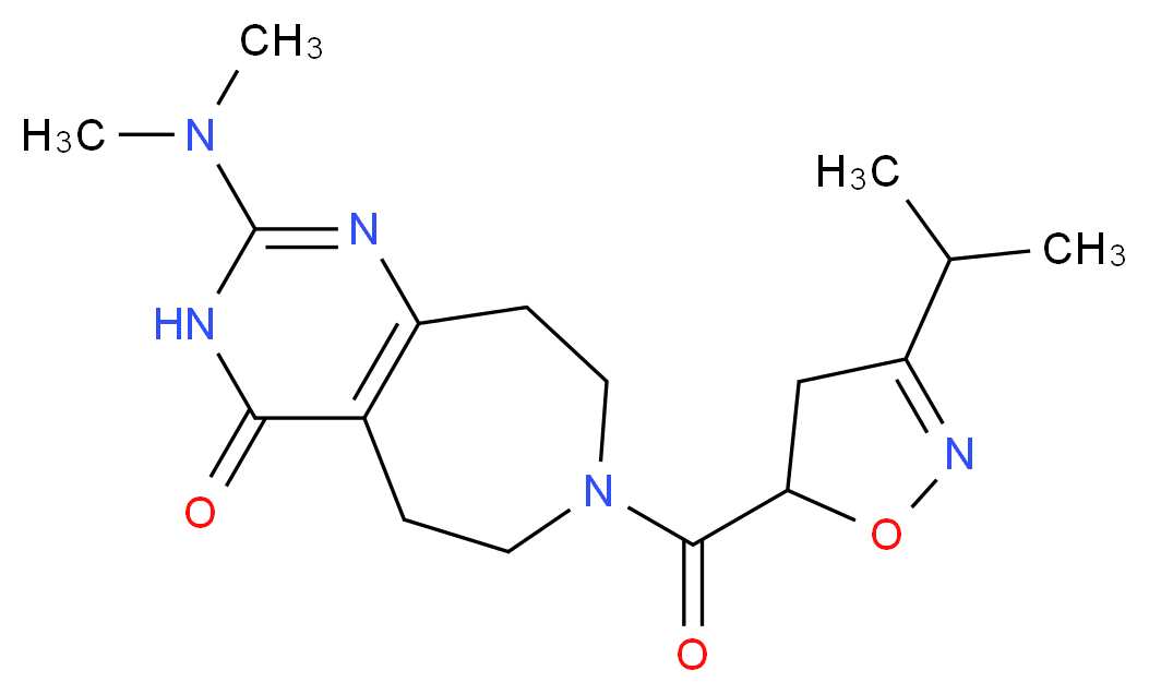 2-(dimethylamino)-7-[(3-isopropyl-4,5-dihydroisoxazol-5-yl)carbonyl]-3,5,6,7,8,9-hexahydro-4H-pyrimido[4,5-d]azepin-4-one_Molecular_structure_CAS_)