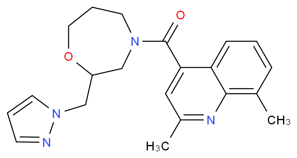 2,8-dimethyl-4-{[2-(1H-pyrazol-1-ylmethyl)-1,4-oxazepan-4-yl]carbonyl}quinoline_Molecular_structure_CAS_)