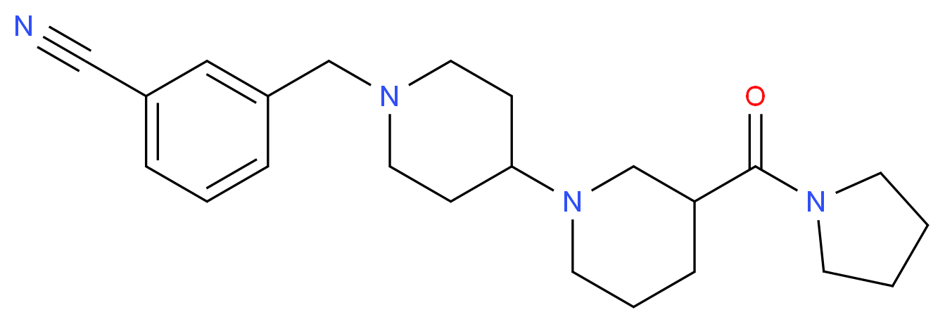 3-{[3-(pyrrolidin-1-ylcarbonyl)-1,4'-bipiperidin-1'-yl]methyl}benzonitrile_Molecular_structure_CAS_)