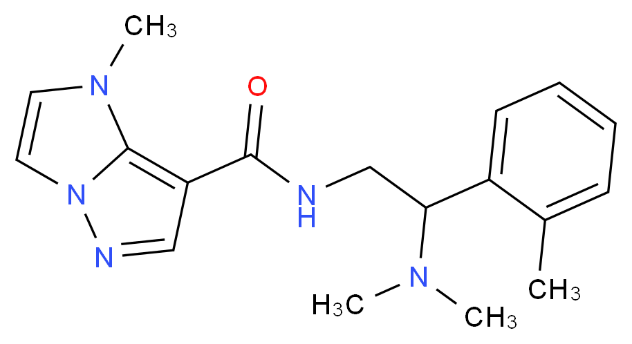 N-[2-(dimethylamino)-2-(2-methylphenyl)ethyl]-1-methyl-1H-imidazo[1,2-b]pyrazole-7-carboxamide_Molecular_structure_CAS_)
