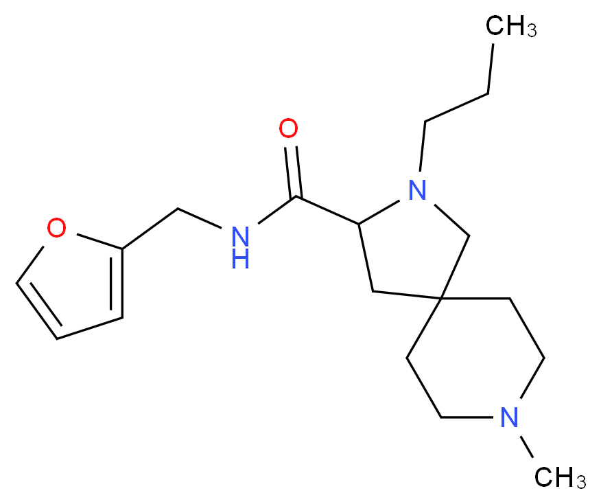 N-(2-furylmethyl)-8-methyl-2-propyl-2,8-diazaspiro[4.5]decane-3-carboxamide_Molecular_structure_CAS_)