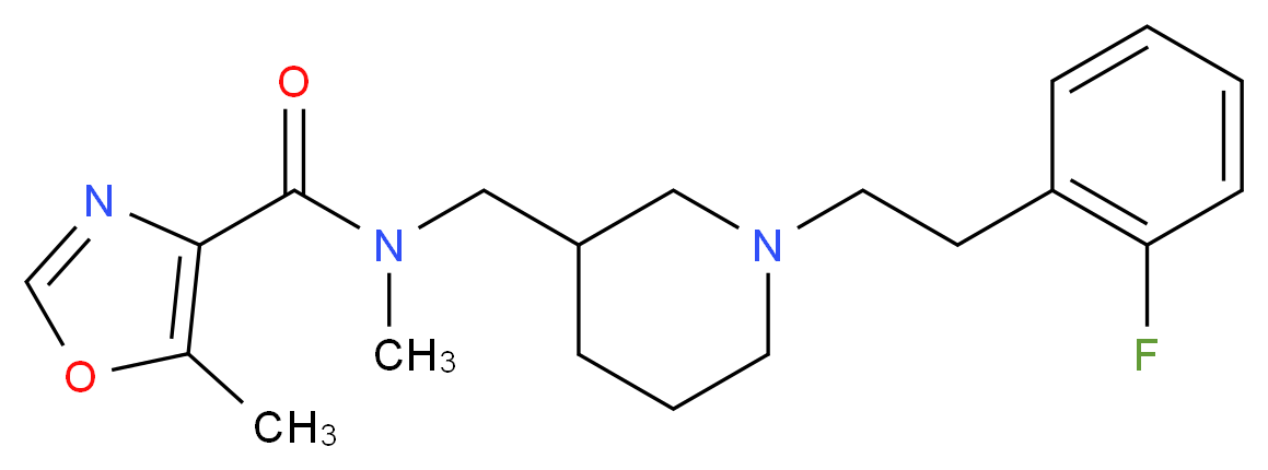 N-({1-[2-(2-fluorophenyl)ethyl]piperidin-3-yl}methyl)-N,5-dimethyl-1,3-oxazole-4-carboxamide_Molecular_structure_CAS_)
