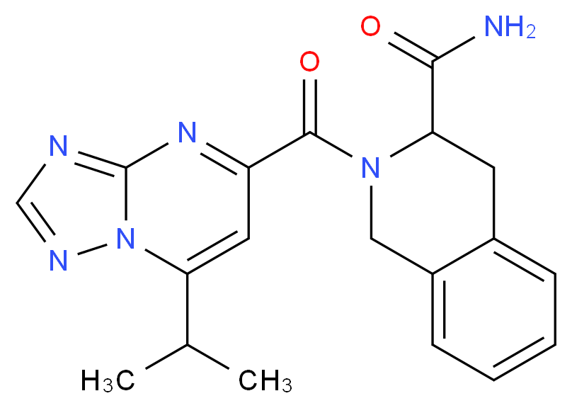 2-[(7-isopropyl[1,2,4]triazolo[1,5-a]pyrimidin-5-yl)carbonyl]-1,2,3,4-tetrahydro-3-isoquinolinecarboxamide_Molecular_structure_CAS_)
