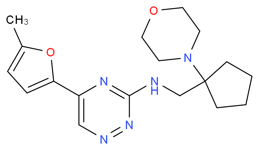 5-(5-methyl-2-furyl)-N-{[1-(4-morpholinyl)cyclopentyl]methyl}-1,2,4-triazin-3-amine_Molecular_structure_CAS_)