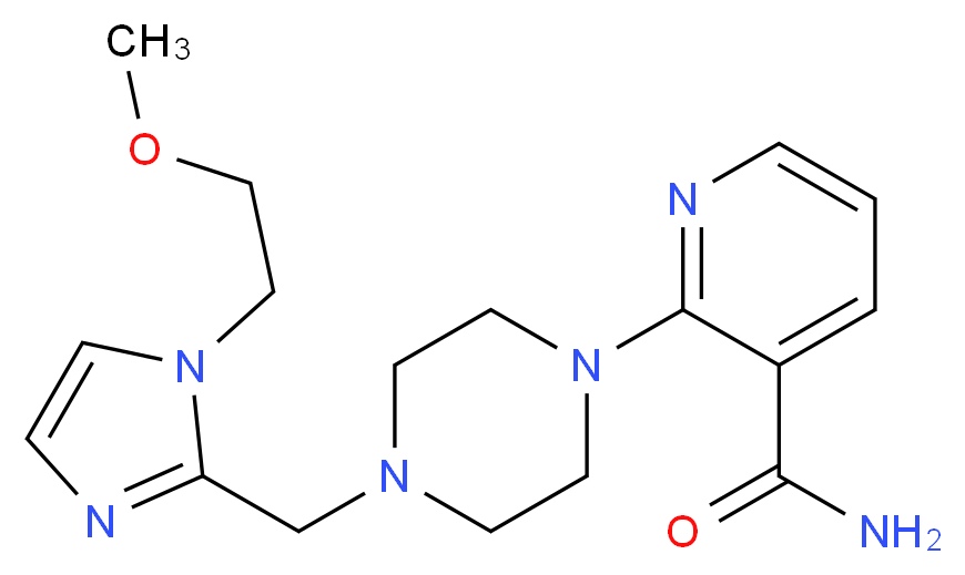 2-(4-{[1-(2-methoxyethyl)-1H-imidazol-2-yl]methyl}piperazin-1-yl)nicotinamide_Molecular_structure_CAS_)