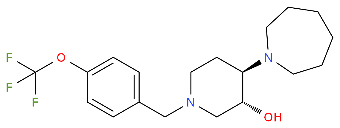 (3R*,4R*)-4-(1-azepanyl)-1-[4-(trifluoromethoxy)benzyl]-3-piperidinol_Molecular_structure_CAS_)