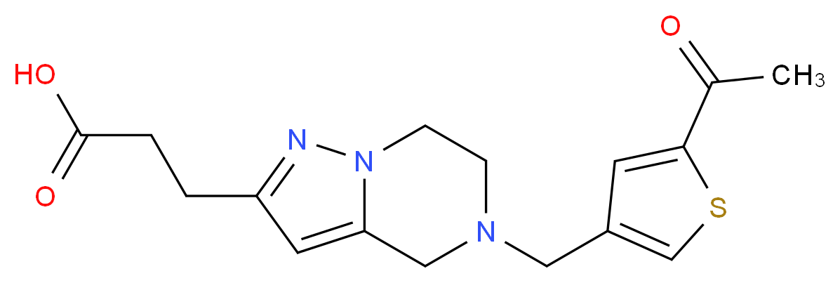 3-{5-[(5-acetyl-3-thienyl)methyl]-4,5,6,7-tetrahydropyrazolo[1,5-a]pyrazin-2-yl}propanoic acid_Molecular_structure_CAS_)