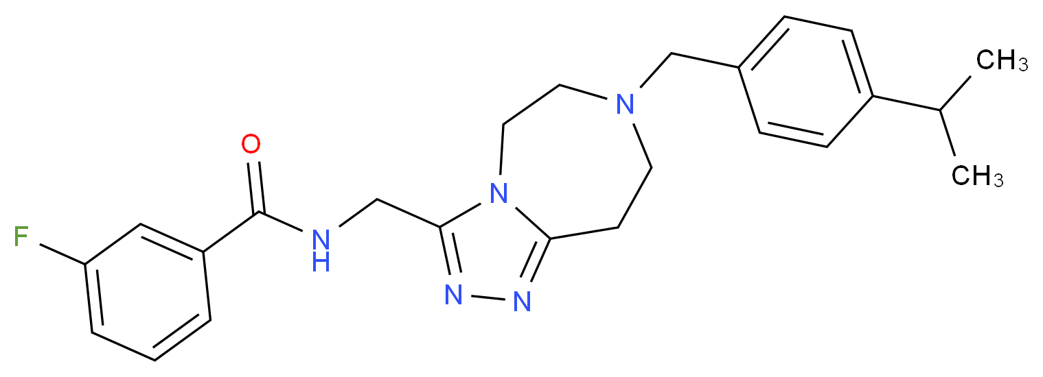 3-fluoro-N-{[7-(4-isopropylbenzyl)-6,7,8,9-tetrahydro-5H-[1,2,4]triazolo[4,3-d][1,4]diazepin-3-yl]methyl}benzamide_Molecular_structure_CAS_)
