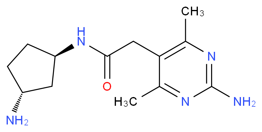 N-[(1R*,3R*)-3-aminocyclopentyl]-2-(2-amino-4,6-dimethylpyrimidin-5-yl)acetamide_Molecular_structure_CAS_)
