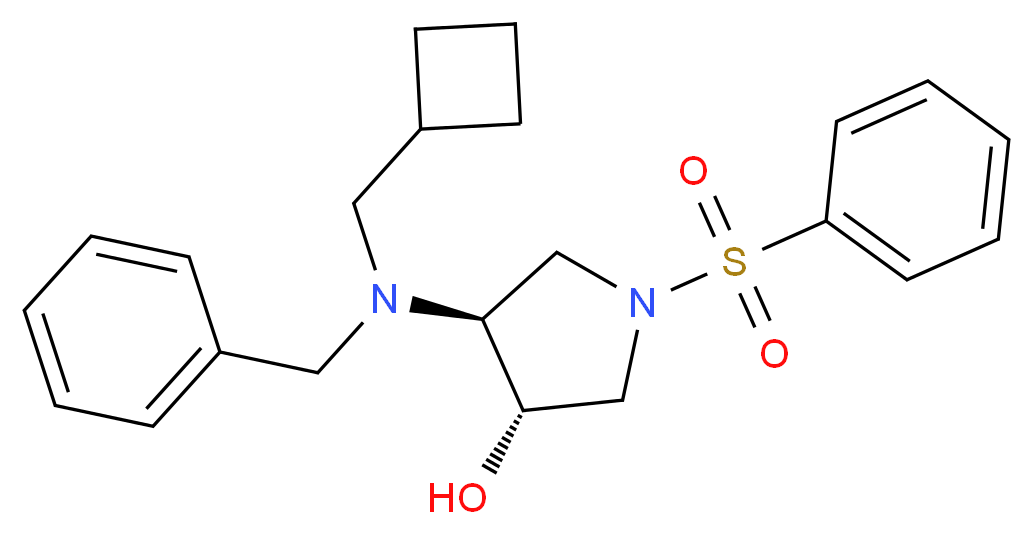 (3S*,4S*)-4-[benzyl(cyclobutylmethyl)amino]-1-(phenylsulfonyl)-3-pyrrolidinol_Molecular_structure_CAS_)