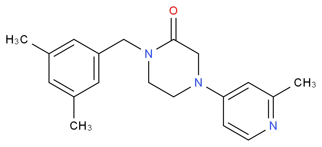 1-(3,5-dimethylbenzyl)-4-(2-methyl-4-pyridinyl)-2-piperazinone_Molecular_structure_CAS_)