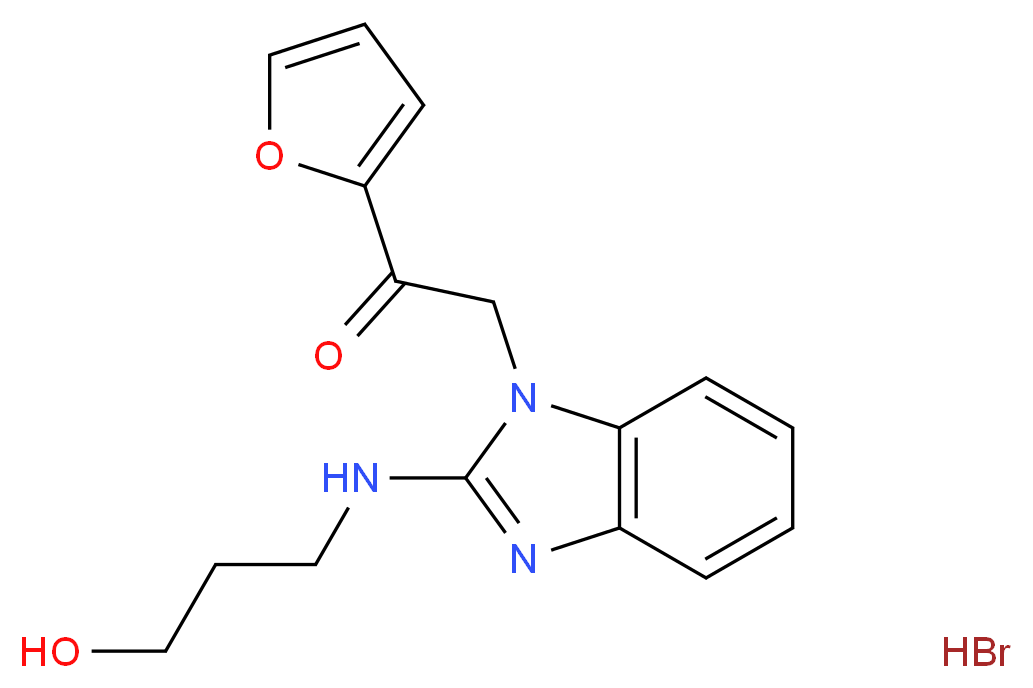 1-Furan-2-yl-2-[2-(3-hydroxy-propylamino)-benzoimidazol-1-yl]-ethanone hydrobromide_Molecular_structure_CAS_)