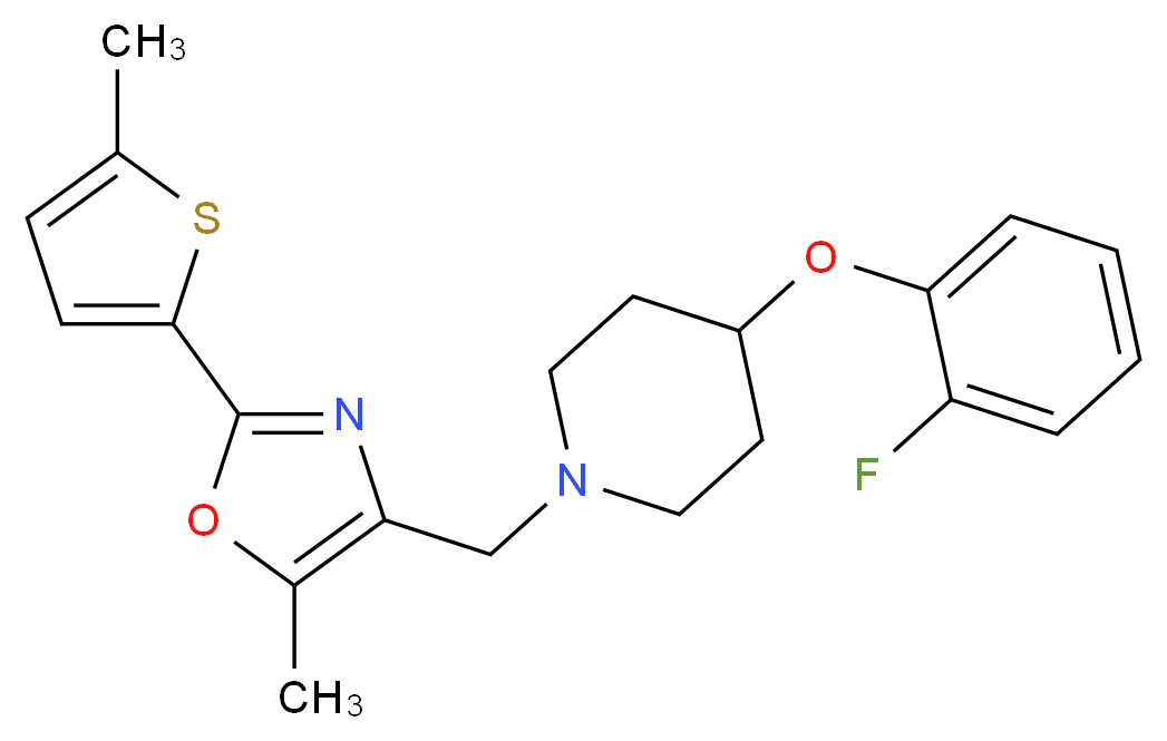 4-(2-fluorophenoxy)-1-{[5-methyl-2-(5-methyl-2-thienyl)-1,3-oxazol-4-yl]methyl}piperidine_Molecular_structure_CAS_)