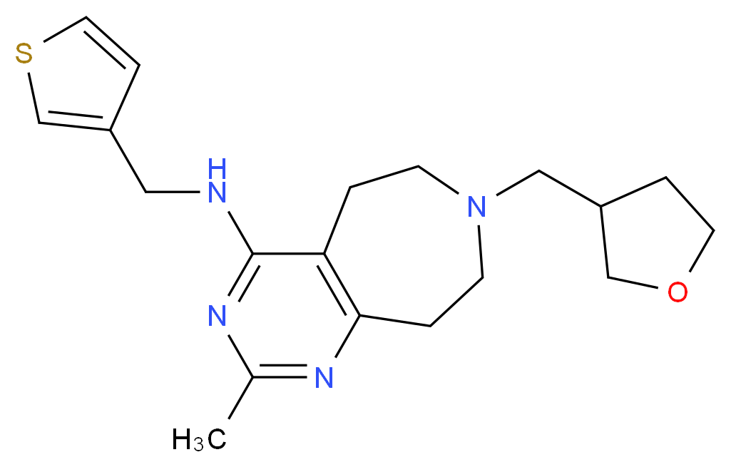 2-methyl-7-(tetrahydrofuran-3-ylmethyl)-N-(3-thienylmethyl)-6,7,8,9-tetrahydro-5H-pyrimido[4,5-d]azepin-4-amine_Molecular_structure_CAS_)