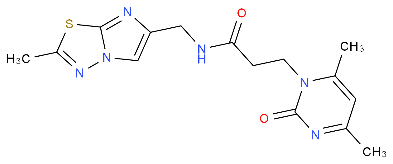 3-(4,6-dimethyl-2-oxopyrimidin-1(2H)-yl)-N-[(2-methylimidazo[2,1-b][1,3,4]thiadiazol-6-yl)methyl]propanamide_Molecular_structure_CAS_)