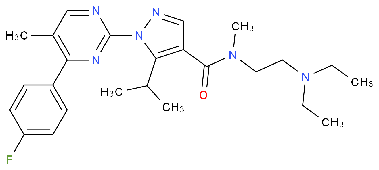 N-[2-(diethylamino)ethyl]-1-[4-(4-fluorophenyl)-5-methyl-2-pyrimidinyl]-5-isopropyl-N-methyl-1H-pyrazole-4-carboxamide_Molecular_structure_CAS_)