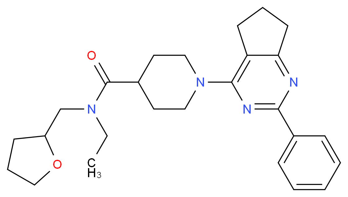N-ethyl-1-(2-phenyl-6,7-dihydro-5H-cyclopenta[d]pyrimidin-4-yl)-N-(tetrahydro-2-furanylmethyl)-4-piperidinecarboxamide_Molecular_structure_CAS_)