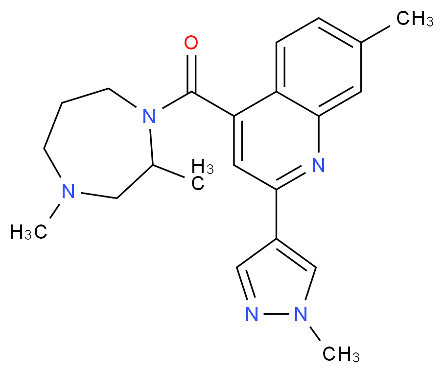 4-[(2,4-dimethyl-1,4-diazepan-1-yl)carbonyl]-7-methyl-2-(1-methyl-1H-pyrazol-4-yl)quinoline_Molecular_structure_CAS_)