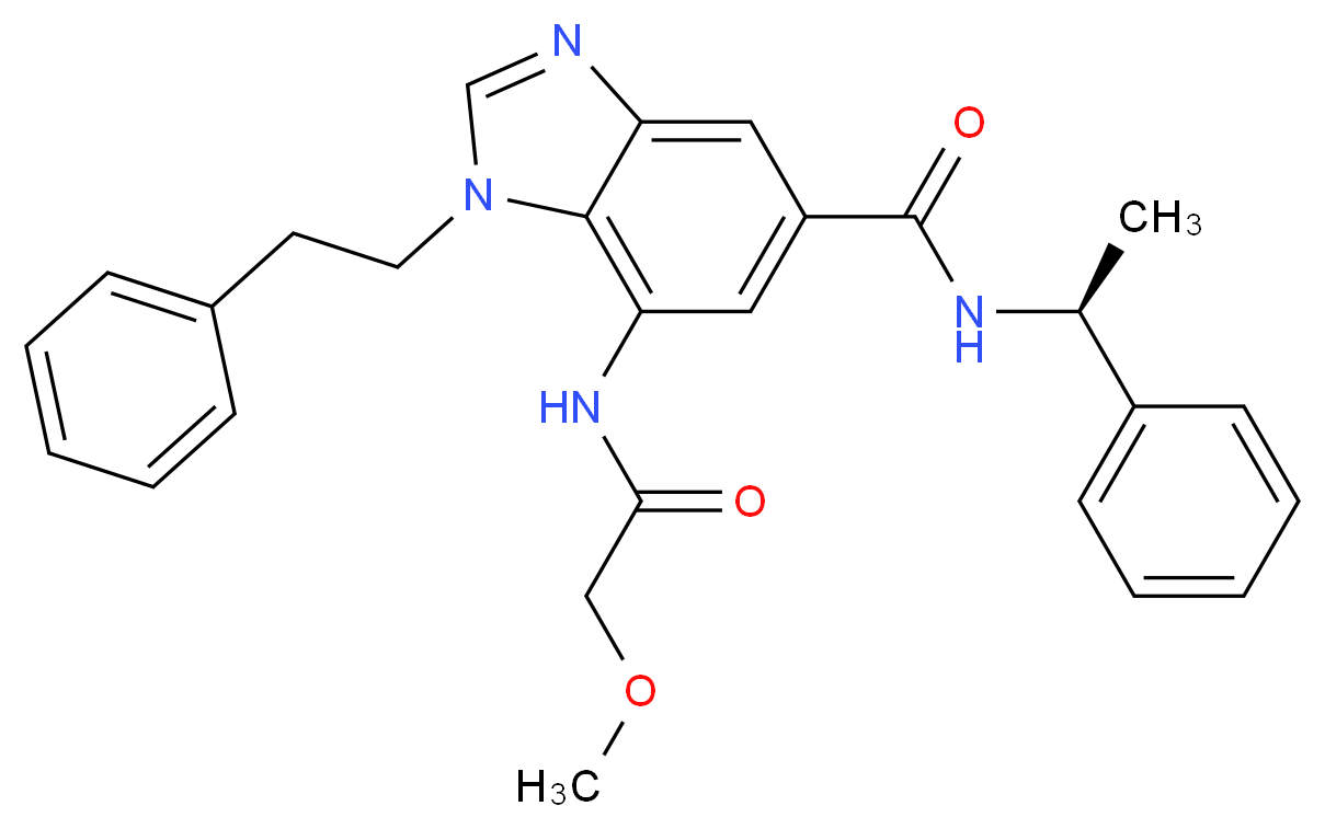 7-[(methoxyacetyl)amino]-N-[(1S*)-1-phenylethyl]-1-(2-phenylethyl)-1H-benzimidazole-5-carboxamide_Molecular_structure_CAS_)