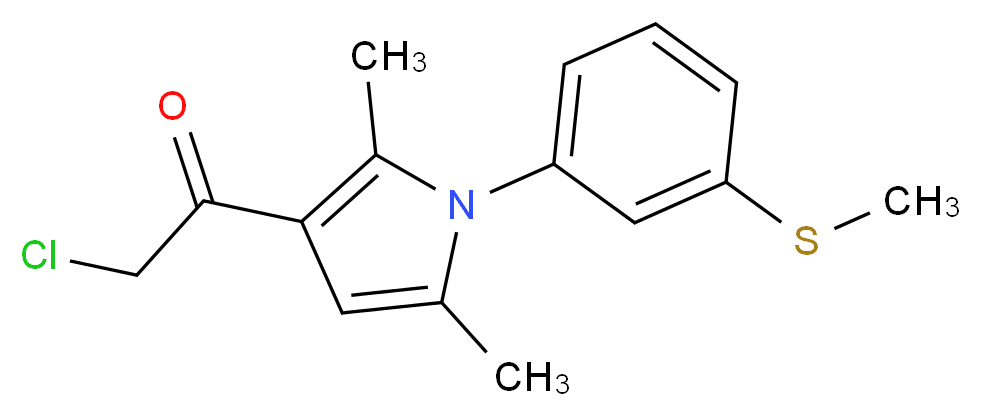 2-chloro-1-{2,5-dimethyl-1-[3-(methylthio)phenyl]-1H-pyrrol-3-yl}ethanone_Molecular_structure_CAS_)