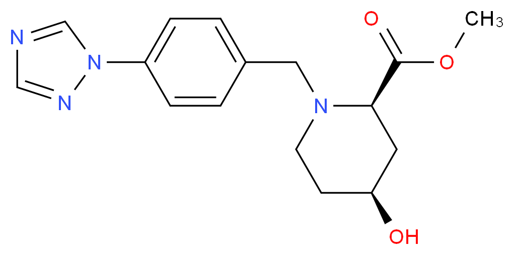 methyl (2R*,4S*)-4-hydroxy-1-[4-(1H-1,2,4-triazol-1-yl)benzyl]piperidine-2-carboxylate_Molecular_structure_CAS_)