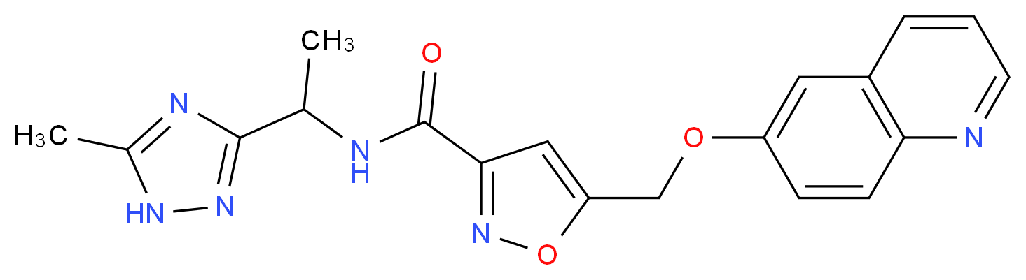 N-[1-(5-methyl-1H-1,2,4-triazol-3-yl)ethyl]-5-[(quinolin-6-yloxy)methyl]isoxazole-3-carboxamide_Molecular_structure_CAS_)