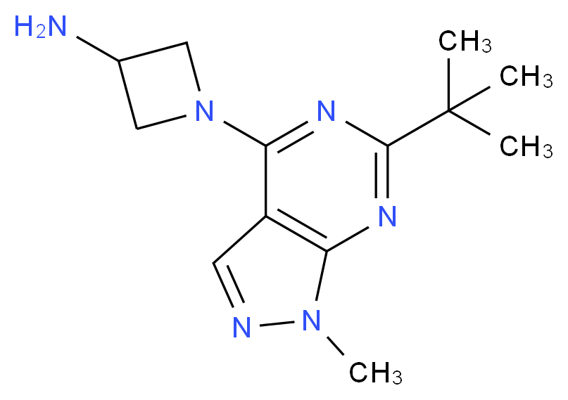 1-(6-tert-butyl-1-methyl-1H-pyrazolo[3,4-d]pyrimidin-4-yl)-3-azetidinamine_Molecular_structure_CAS_)