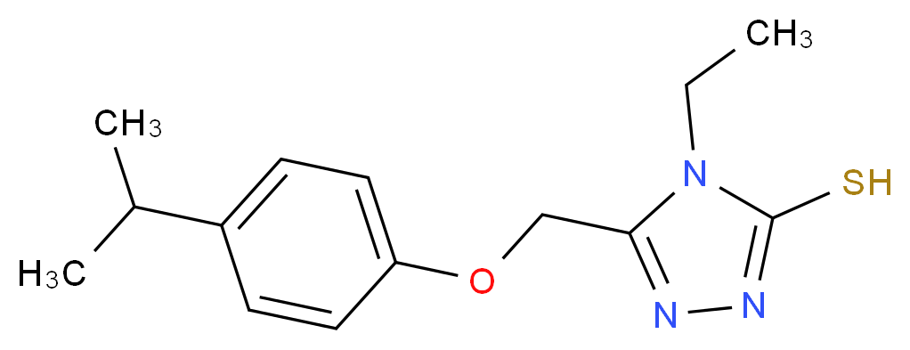 4-Ethyl-5-[(4-isopropylphenoxy)methyl]-4H-1,2,4-triazole-3-thiol_Molecular_structure_CAS_)