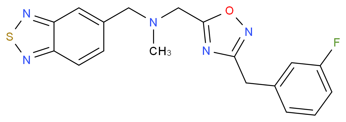 (2,1,3-benzothiadiazol-5-ylmethyl){[3-(3-fluorobenzyl)-1,2,4-oxadiazol-5-yl]methyl}methylamine_Molecular_structure_CAS_)