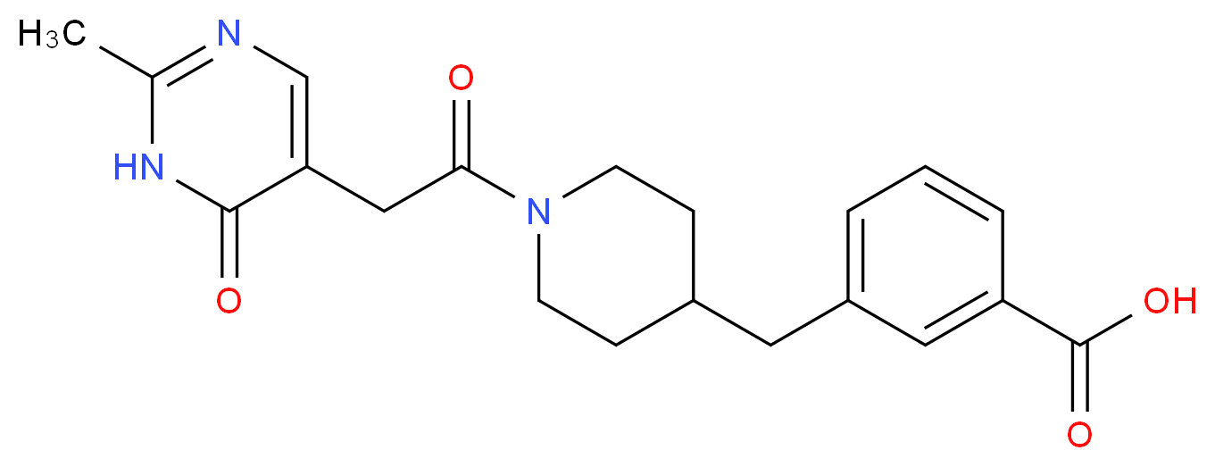 3-({1-[(2-methyl-6-oxo-1,6-dihydro-5-pyrimidinyl)acetyl]-4-piperidinyl}methyl)benzoic acid_Molecular_structure_CAS_)