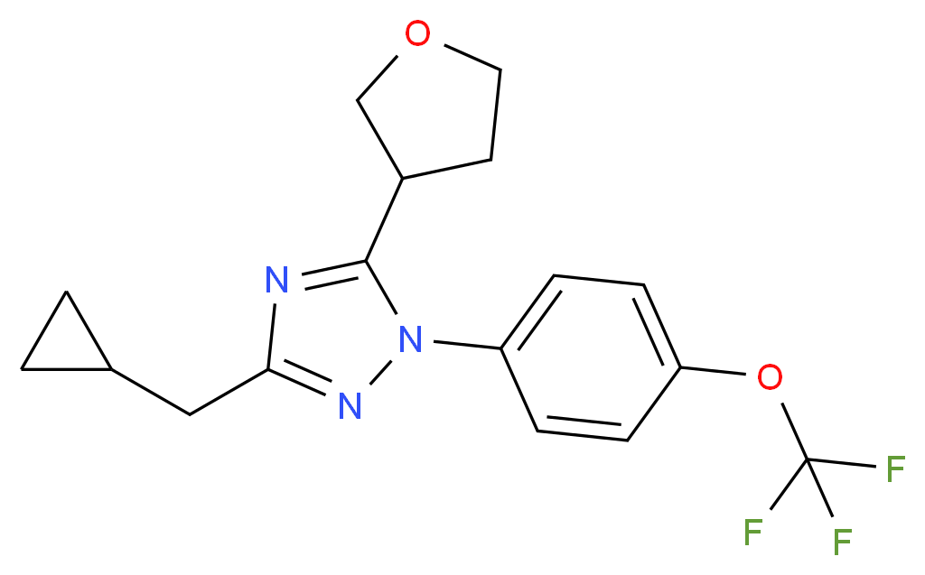 3-(cyclopropylmethyl)-5-(tetrahydrofuran-3-yl)-1-[4-(trifluoromethoxy)phenyl]-1H-1,2,4-triazole_Molecular_structure_CAS_)