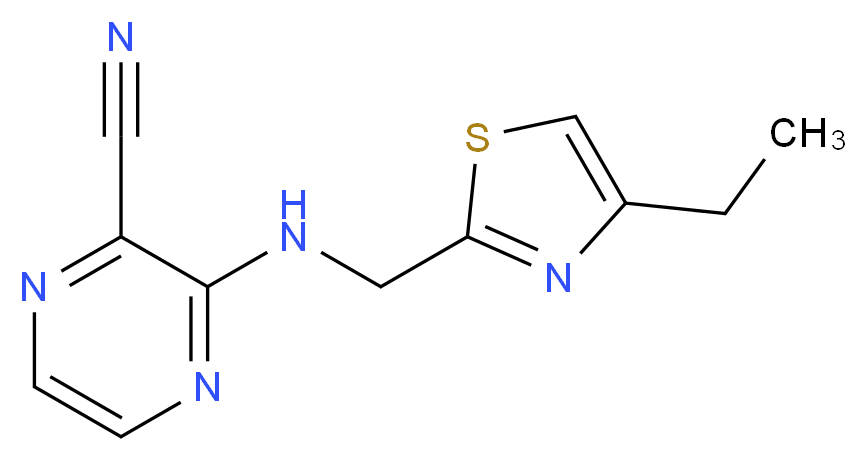 3-{[(4-ethyl-1,3-thiazol-2-yl)methyl]amino}-2-pyrazinecarbonitrile_Molecular_structure_CAS_)