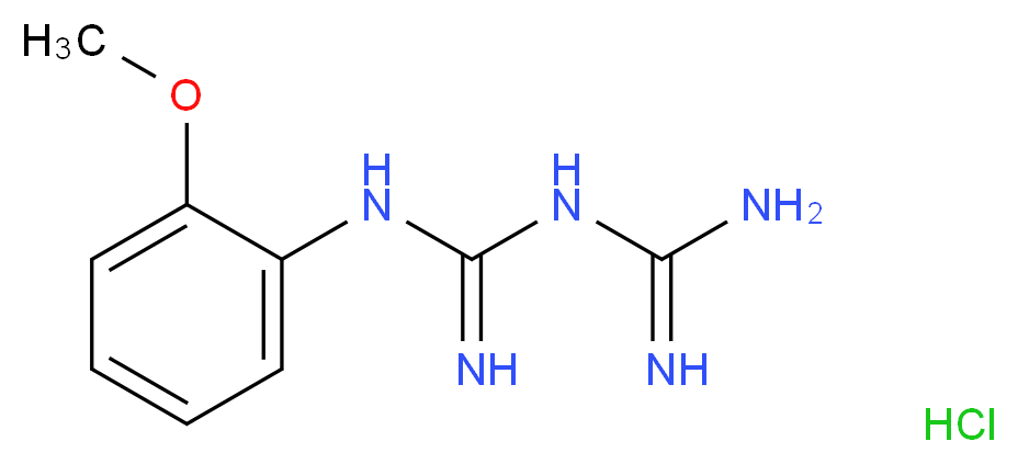 N-(2-methoxyphenyl)imidodicarbonimidic diamide hydrochloride_Molecular_structure_CAS_69025-51-0)