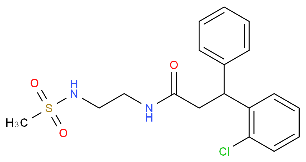 3-(2-chlorophenyl)-N-{2-[(methylsulfonyl)amino]ethyl}-3-phenylpropanamide_Molecular_structure_CAS_)