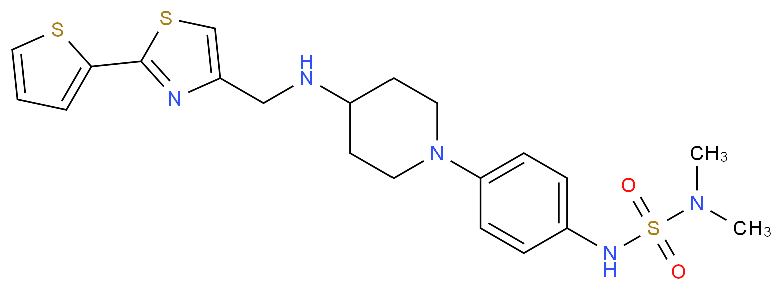 N,N-dimethyl-N'-{4-[4-({[2-(2-thienyl)-1,3-thiazol-4-yl]methyl}amino)-1-piperidinyl]phenyl}sulfamide_Molecular_structure_CAS_)