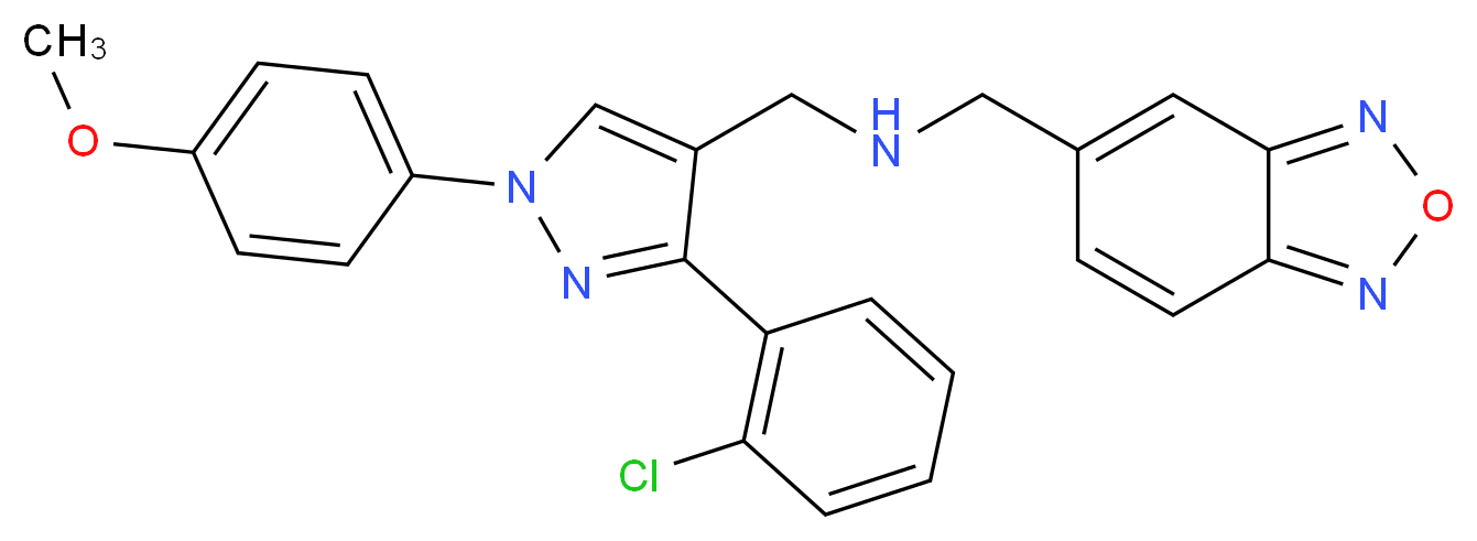 (2,1,3-benzoxadiazol-5-ylmethyl){[3-(2-chlorophenyl)-1-(4-methoxyphenyl)-1H-pyrazol-4-yl]methyl}amine_Molecular_structure_CAS_)