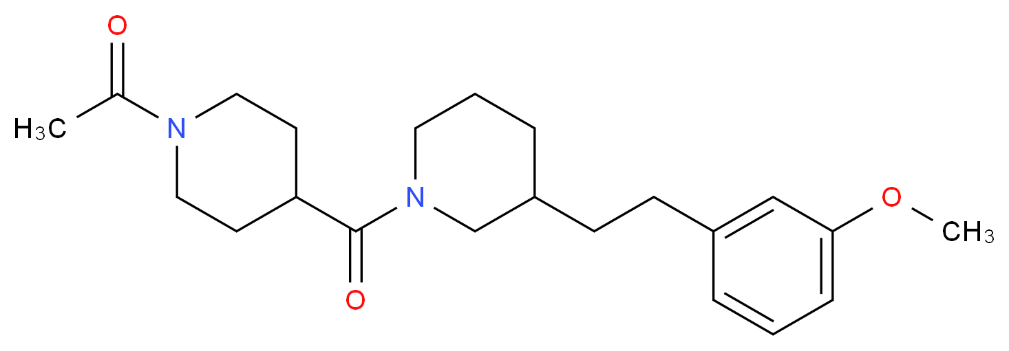 1-[(1-acetyl-4-piperidinyl)carbonyl]-3-[2-(3-methoxyphenyl)ethyl]piperidine_Molecular_structure_CAS_)