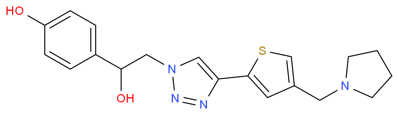 4-(1-hydroxy-2-{4-[4-(pyrrolidin-1-ylmethyl)-2-thienyl]-1H-1,2,3-triazol-1-yl}ethyl)phenol_Molecular_structure_CAS_)