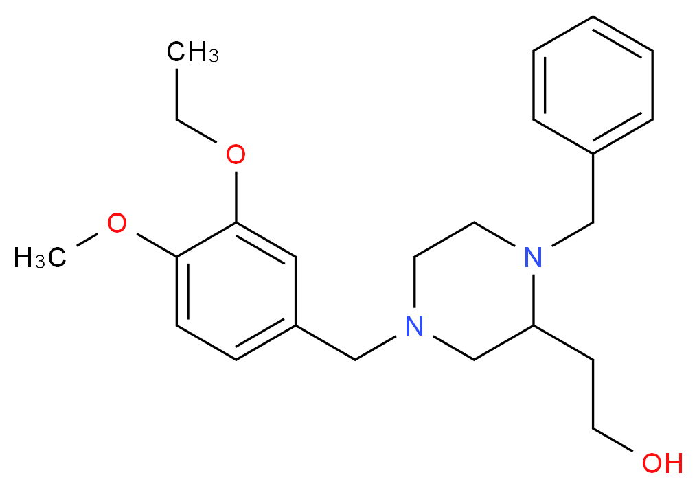 2-[1-benzyl-4-(3-ethoxy-4-methoxybenzyl)-2-piperazinyl]ethanol_Molecular_structure_CAS_)
