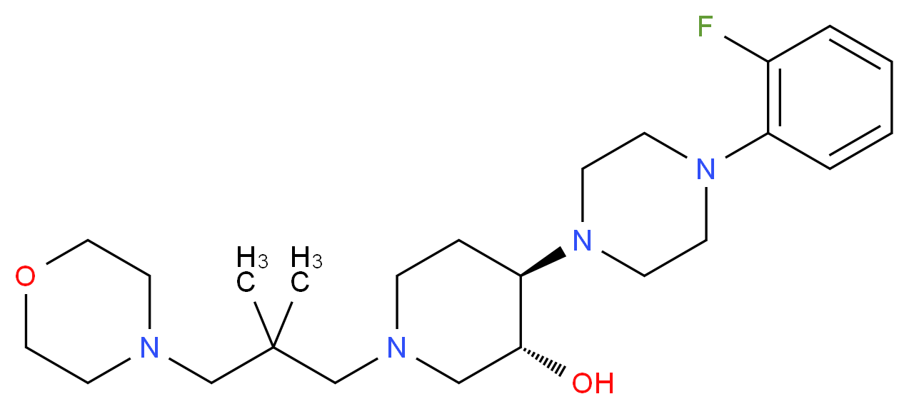 (3R*,4R*)-1-[2,2-dimethyl-3-(4-morpholinyl)propyl]-4-[4-(2-fluorophenyl)-1-piperazinyl]-3-piperidinol_Molecular_structure_CAS_)